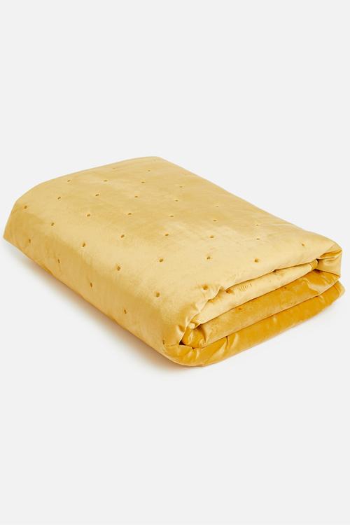 Thea velvet quilt - mustard yellow