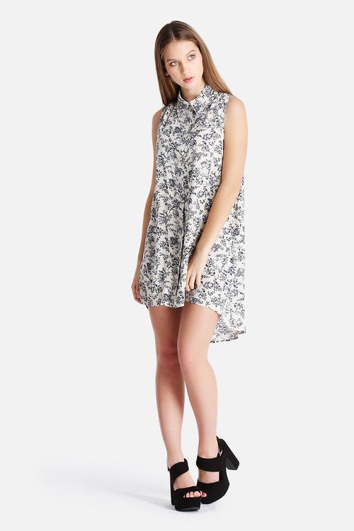 Antique Floral Shirt Dress