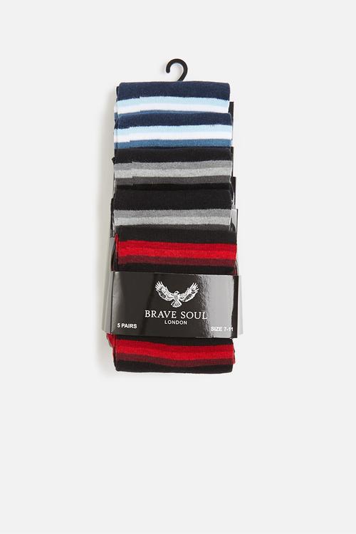 Dalkey 5 pack stripe socks - multi