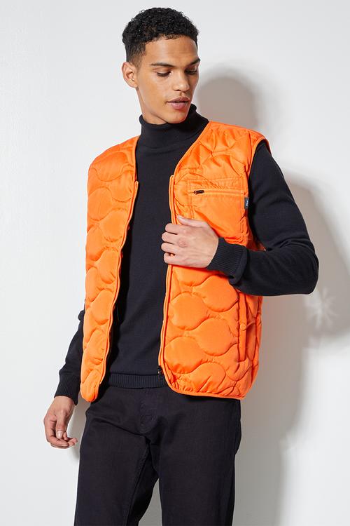 Rowley quilted utility vest - orange