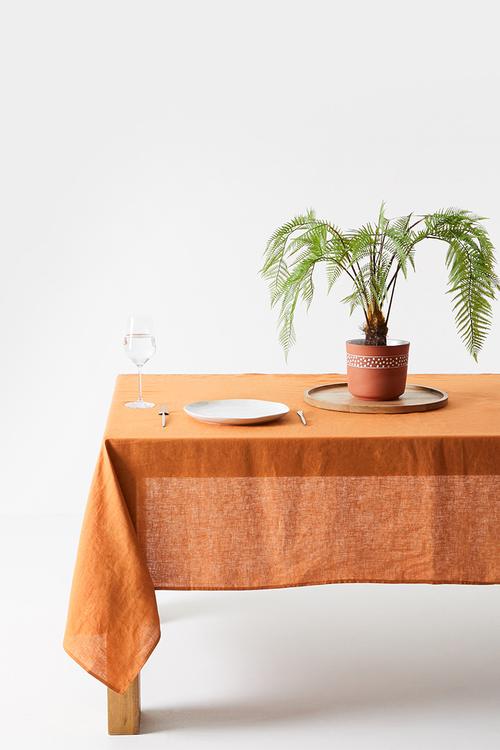 Suri linen tablecloth - rust
