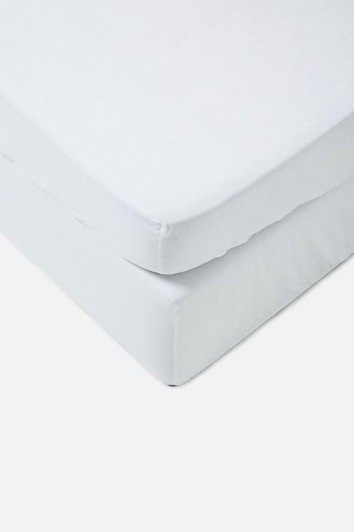 144 tc 100% cotton fitted sheet - white