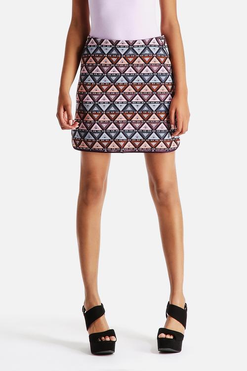 Solange Jaquard Curved Hem Mini