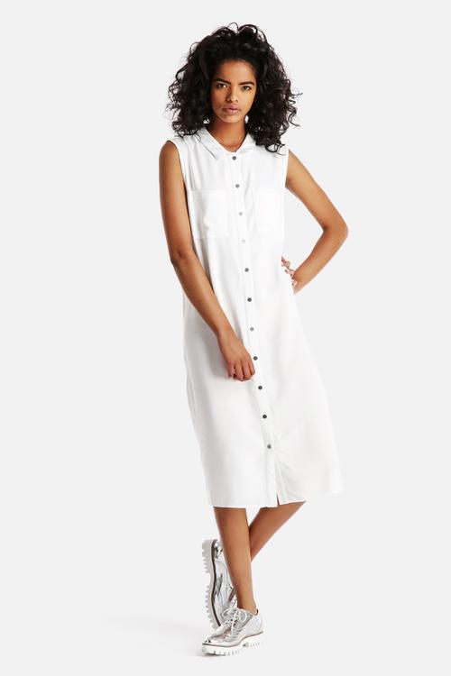 Sleeveless Midi Shirt Dress