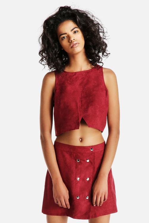 Sangria Suede Crop