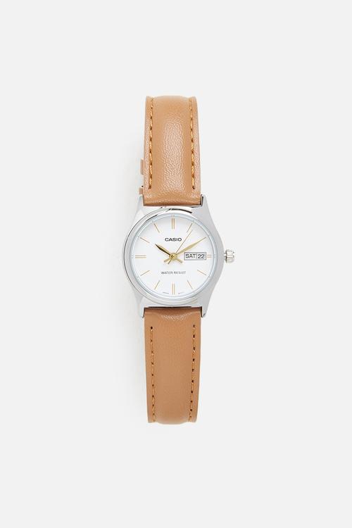 Analog watch - tan & white