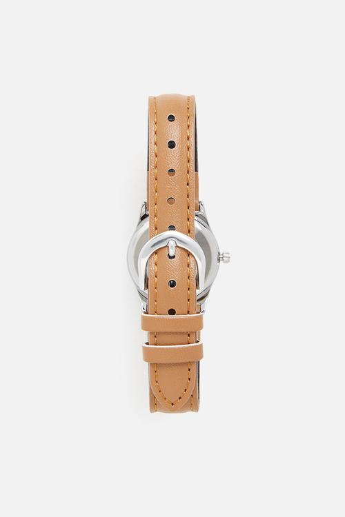 Analog watch - tan & white