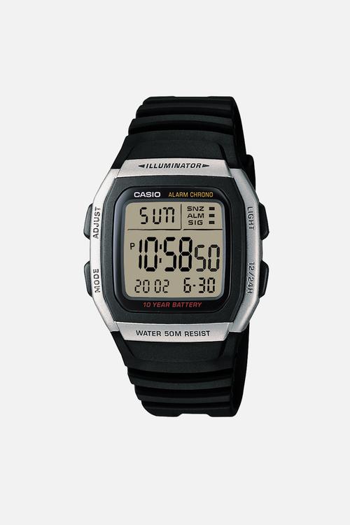 Digital Silver Dial Black Resin - Silver