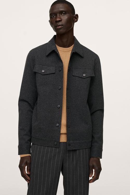 Rosa Pocket textured Sweatjacket - Charcoal
