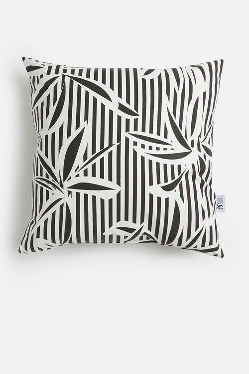 Bamboo knights cushion cover - black