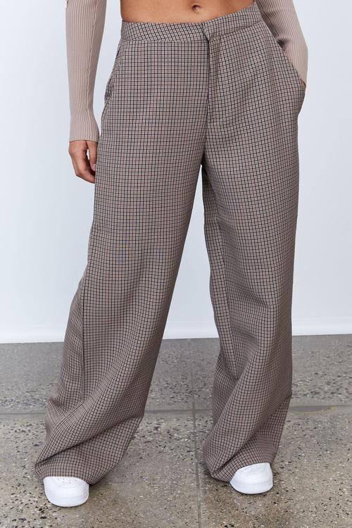 Super wide leg pant - neutral check