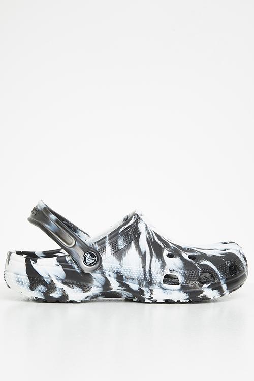 Classic marbled clog - white & black