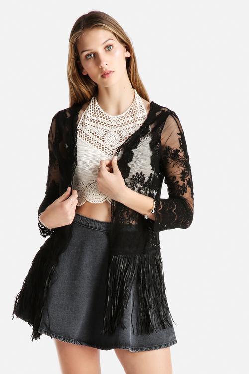 Show Off Lace & Tassel Jacket