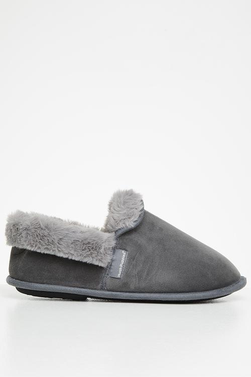 Lua slipper - grey stretchy velour