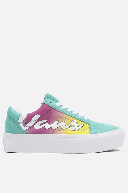 Old Skool platform - (spring fade) atlantis/true white
