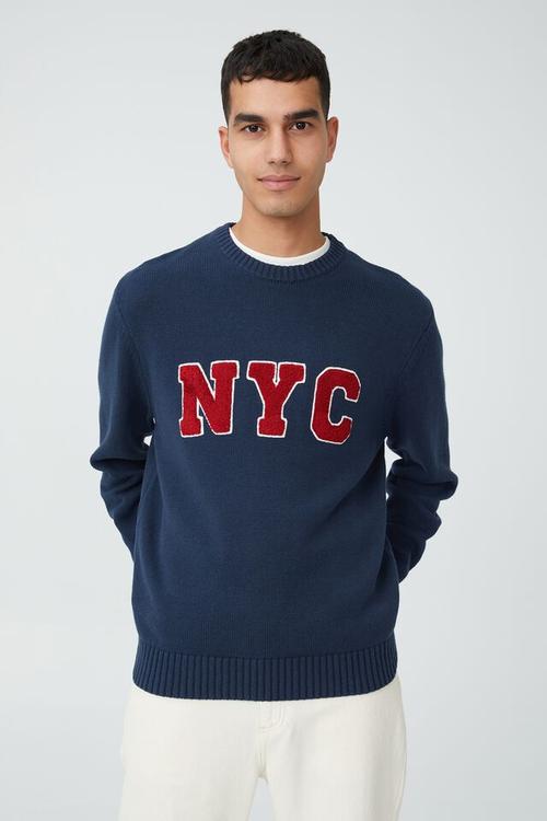 Preppy crew knit - navy
