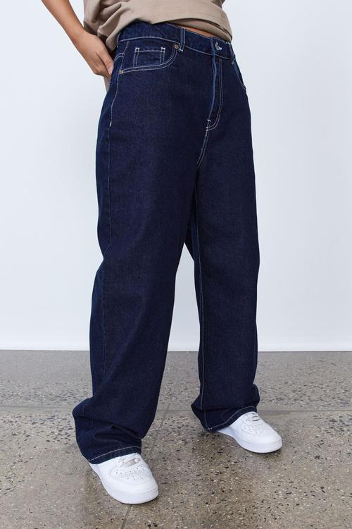 High rise baggy jean - dark blue