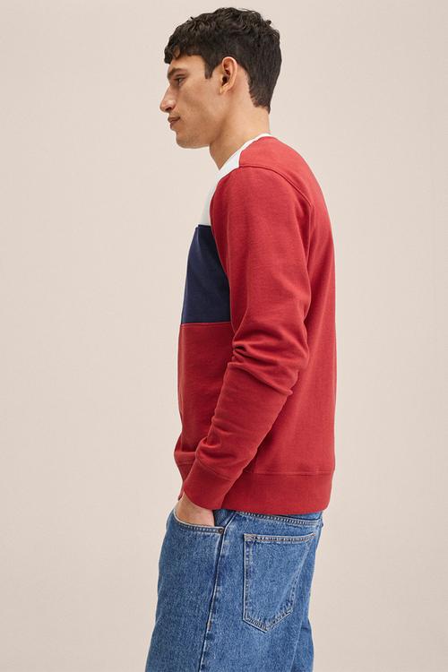 Latina colourblock plush sweatshirt- red