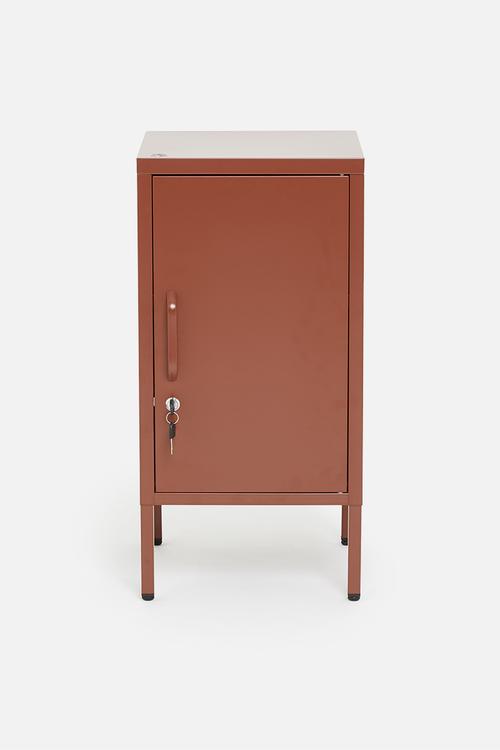 Sugar cube side table - oxide red
