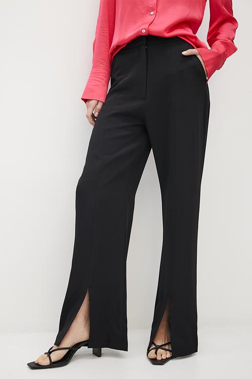 Wide leg formal trouser - black
