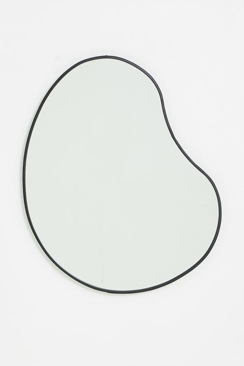 Kidney shaped mirror - black