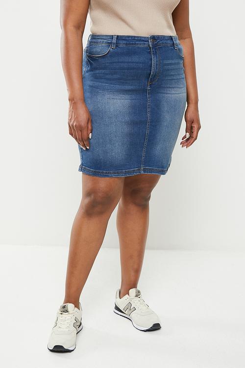 Plus gitta denim skirt - blue 