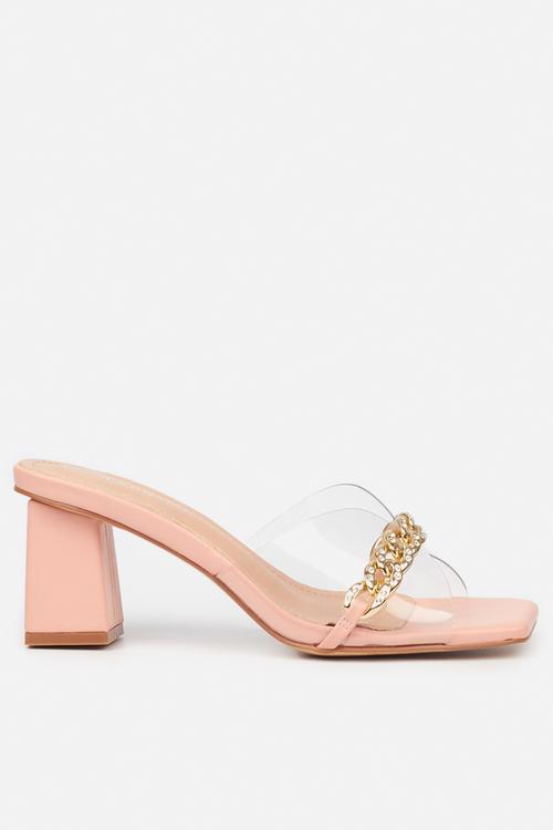 Zoya 1 mule block heel - pink