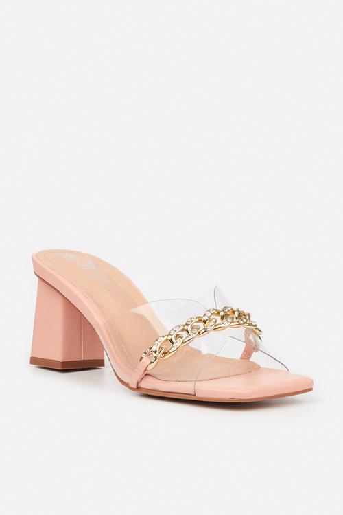 Zoya 1 mule block heel - pink