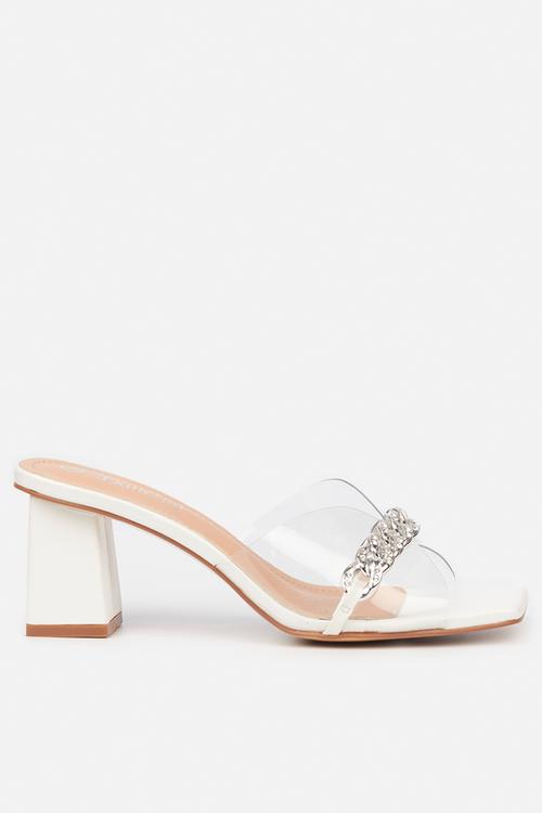 Zoya 1 mule block heel - white