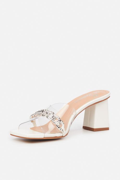 Zoya 1 mule block heel - white