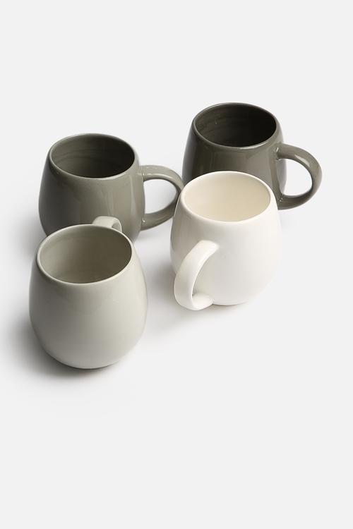 Set of 4 Grayscale Mugs