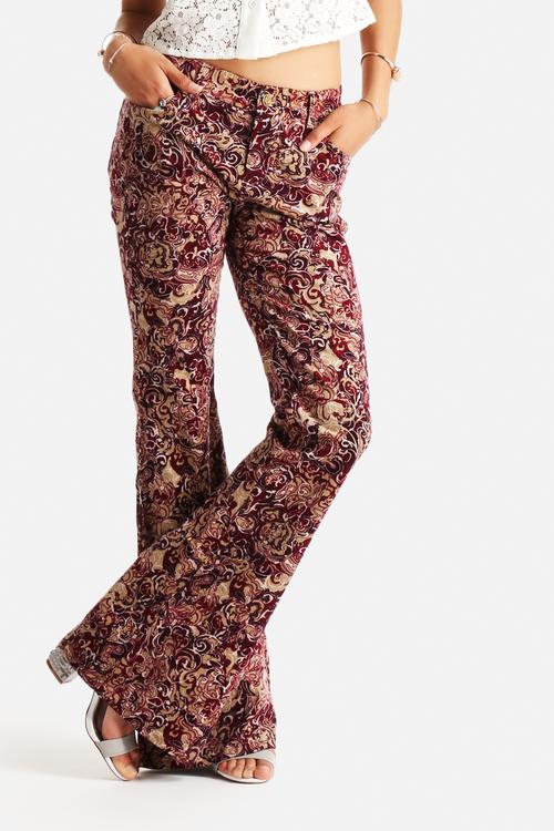 Burg Floral Corduroy Pants