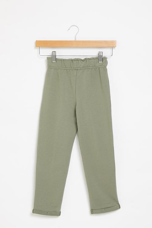 Paperbag fleece pant - olive