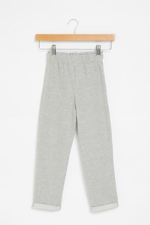 Paperbag fleece pant - grey