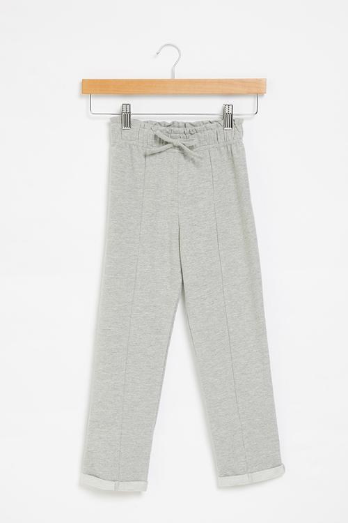 Paperbag fleece pant - grey
