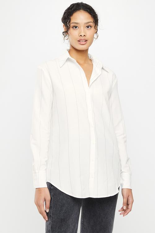 High collar shirt - white
