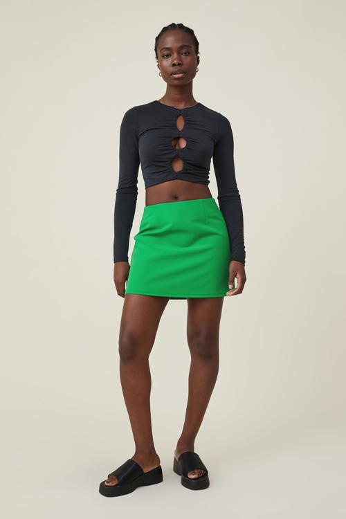 Soft suiting mini skirt - bright green