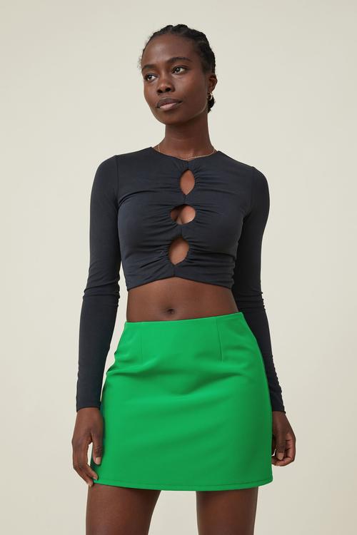 Soft suiting mini skirt - bright green