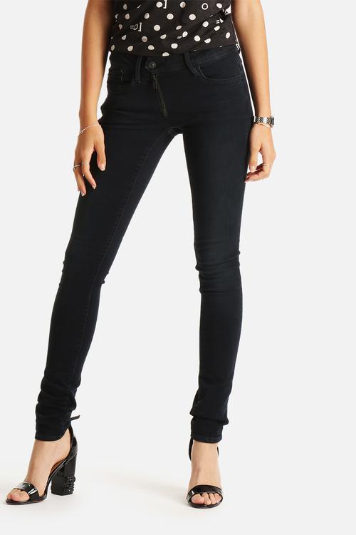 Lynn Zip Mid Skinny Black Superstretch