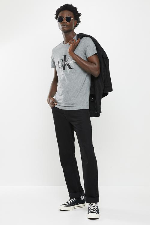 Core monogram slim tee - grey