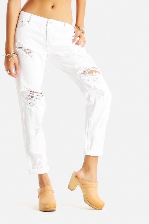 Slashed Boyfriend Jeans 