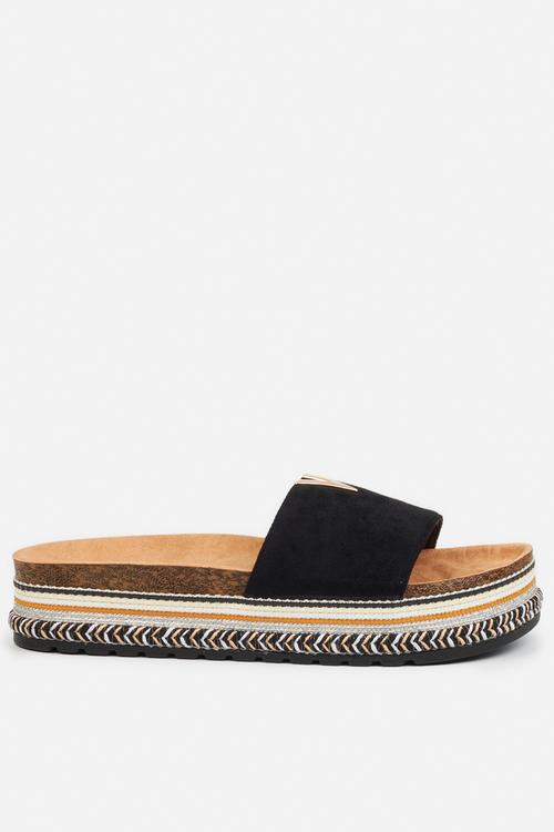 Prima1 flatform espadrille slide - black