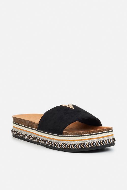 Prima1 flatform espadrille slide - black
