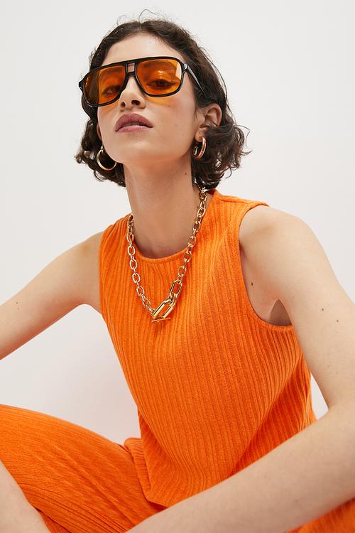 Aviator sunglasses - black & orange