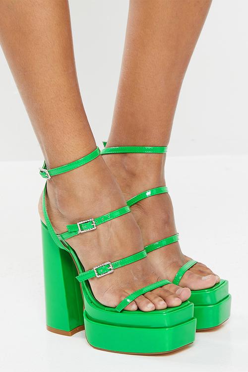 Truth or bare platform heel - green