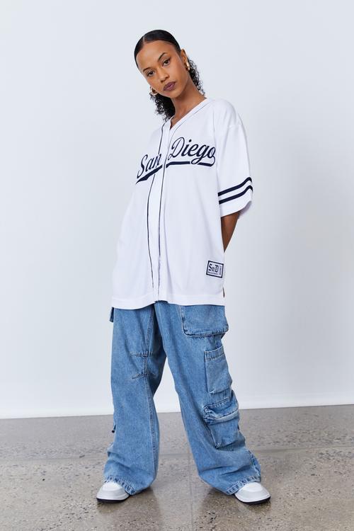 Baseball shirt - white/san diego
