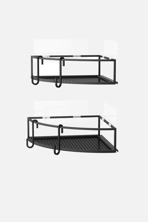 Cubiko corner shower bins set of 2 - black