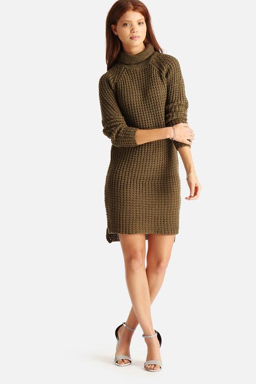 Pocket Roll Neck Dress