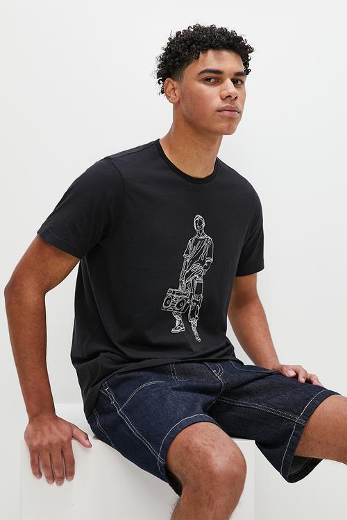 walkman graphic tee - black