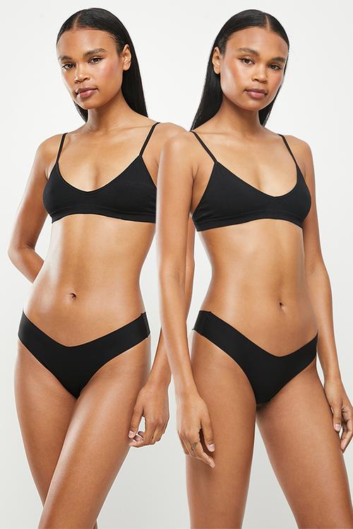 The invisible g string brief 5 pack - black & frappe